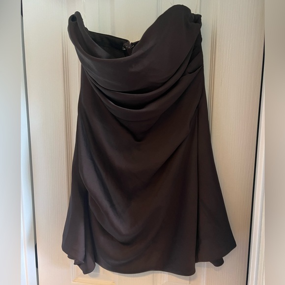 HOUSE OF CB 'Jasmine' Chocolate Draped Strapless Corset Dress Large - Picture 6 of 6